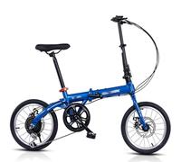 16-Inch Folding Bicycle, Lightweight Mini City Bike with 6 Speeds, Portable Lightweight Aluminum Frame, Adjustable Handlebars, Suitable for Outdoor Rides for Adults