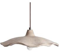 16 Inch Japanese Concrete Lotus Flower Modern Pendant Light, Grey Cement Ceiling Hanging, E27 Base, Ideal for Bedroom and Kitchen Island