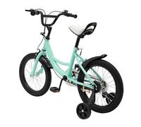 16 inch Kids Bike Children Bicycle with Bell, Seat Handle, Stabilisers/Kickstand Wheels, Mudguards, Height Adjustable 100-132cm for Boys Girls Who are 3.28-4.42ft in Height And Within 110lbs (Green)