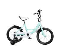 16 Inch Kids Bike, Outdoor Indoor Balance Bicycle with Training Wheel Stabilisers, Children’s Bicycle with Mudguards, Adjustable Height, for 5-8 Years Boys ＆ Girls, Green (Green)