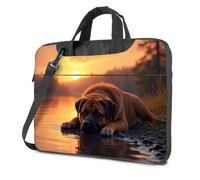 16 Inch Laptop Case Sunset Serenity: A Dog'S Peaceful Rest By The Lake Laptop Bag Black Bag Laptop Backpack For Women(26x36cm)