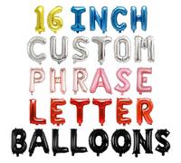 16 Inch Letter Balloons, Custom Foil Balloon Letter, Gold Red Black Sliver Pink Blue White Green Alphabet Balloon Letters for Birthday Wedding Bachelorette Party - Custom Letter Balloons