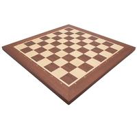 16 Inch Mahogany & Birch Inlaid Wooden Chessboard with Notation