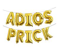 16 inch Multicolor Adios Prick Balloons,Breakup Party Adios Prick Decor | Divorced AF Divorce Balloons (ADIOS PRICK Gold)