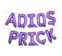 16 inch Multicolor Adios Prick Balloons,Breakup Party Adios Prick Decor | Divorced AF Divorce Balloons (ADIOS PRICK Purple)