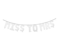 16 inch Multicolor Miss to MRS Balloons Banner Foil Letters Mylar Balloons for Bachelorette Party, Wedding, Bridal Shower Cannot Float (Miss to MRS White)