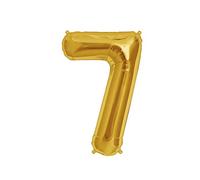 16" Inch Numbers Foil Balloon Gold Digit 0-9 foil Ballons Birthday, wedding year number Party Decoration Balloons UK (Number 7)