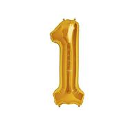 16" Inch Numbers Foil Balloon Gold Digit 0-9 foil Ballons Birthday, wedding year number Party Decoration Balloons UK (Number 1)