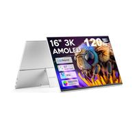 16 inch OLED Portable Monitor, 3K 2880 x 1800 120Hz 0.1ms USB-C HDMI OLED Screen with Ultra-Thin Edges 120% DCI-P3 and VESA Speakers for Laptop, Mini PC, Windows, Mac, Phone, PS4, PS5