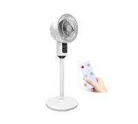 16 Inch Pedestal Fan Includes Remote Control, Timer Function, And Adjustable Height, 3-Speed Airflow Suitable for Both Desktop and Floor Use