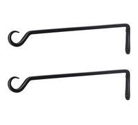 16 inch Plant Hanger, Sturdy Hanging Plant Bracket Outdoor, Hanging Plant Wall Hook Heavy Duty, for Hanging Bird Feeders, Planters, Lanterns, Wind Chimes, Indoor/Outdoor Use, Black, Set of 2