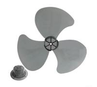 16 Inch Plastic Fan Blade Replacement Three Leaves with Nut Cover Assembly Parts for Standing Pedestal Electric Fan Home Office Desktop Fan Cooling Accessories Black White(black)