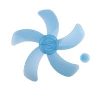 16-Inch Plastic Fan Blade with Upgraded Five-for Leaf Design and Nut Cover, Compatible with Pedestal, Table and Wall Fans, Blue
