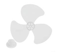 16 inch Plastic Fan Replacement 3 Leaves, 16 Inch Fan Easy To Disassemble, Household Electric Fan Blades Accessories For Table Fans(White)