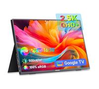 16 Inch Portable Monitor 2.5K, 144Hz 2560x1600P QHD Portable Monitor, HDR Freesync Gaming Monitor, Android TV 12.0 OS, USB-C HDMI External Second Display, for Laptop/PC