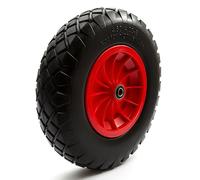 16 Inch PU Wheel Plastic 8'' Rim 4.80-8/4.00-8 Wheelbarrow Trolley Carts Puncture Proof Solid Polyurethane Flat Free Barrow 16mm Bore Size Complete With Rim & Bearings Tyre Same As 480-8 or 400-8