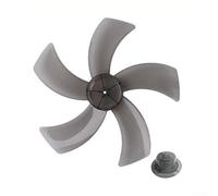 16 Inch Replacement Fan Blade with 5 for Leaf Design and Nut Cover, AS Plastic Quiet Fan Accessory Compatible with Table Fans or Desk Fans, High Airflow and Low(16inch Black)