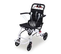 16-Inch Seat Folding Wheelchair, Lightweight Portable Transit Chair for Adults, Travel Chair with Ergonomic Design, Ultra-Light Wheelchair with Adjustable Safety Strap, Carbon Steel Frame