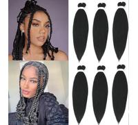16 Inch Short Pre-stretched Braiding Hair 1b For Coi Leray Braids 6 Packs/lot Professional Synthetic Fiber Crochet Ez Braids Yaki Texture Knotless Bra