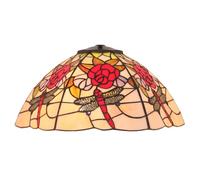 16-Inch Stained Glass Lamp Shade Replacement, Rose Dragonfly Light Cover | W16"xH8" Red Creative Floral Glass Light Shade Accessories, Only Fit for Table Lamps, Pendant Light, Floor Lamps