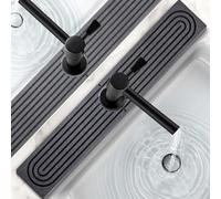 16 Inch Stone Faucet Mat for Kitchen Sink,Kitchen Sink Splash Guard-Stone Drying Mat Kitchen,Super Absorbent, Diatomite Protector with Drainage for Kitchen Bathroom Counter(Dark Grey) 1