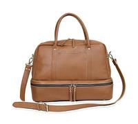 16 Inch Stylo Leather Duffel Bag for Men & Women - Premium Travel Weekender Overnight Bag with Shoe Compartment - Genuine Leather Carry-On Luggage - Handmade by CREATIVE LEATHER ART