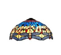 16 inch Tiffany Lamp Shade Replacement, Dragonfly Stained Glass Lampshade Only for Table Lamps FLoor Lamp Ceiling Fixture Hanging Light