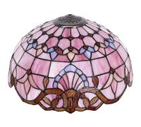 16 Inch Tiffany Stained Glass Lamp Shade Replacement Only(Pink Baroque)