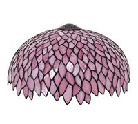 16 Inch Tiffany Stained Glass Lamp Shade Replacement Only(Pink Wisteria)