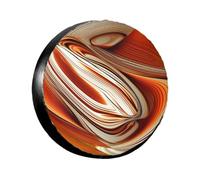 16 Inch Tire Cover Abstract Orange White Lines Weatherproof Spare Tire Covers Dustproof Wheel Protectors Universal Fit for Rv Trailer SUV Truck Camper