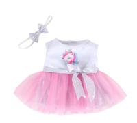 16 inch Unicorn Tutu Dress with bow - Teddy Bear Clothes - Size: 16 inch/40cm fits Build a Bear