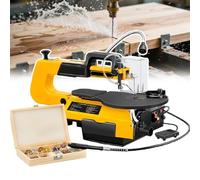 16-Inch Variable Speed Scroll Saw with Dust Port, Stepless Speed Control 550-1650 SPM and 10 Saw Blades for Woodworking, Drilling, Polishing and Detailed Art Projects