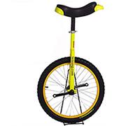 16 inch Wheel Unicycle for Kids with Alloy Rim Extra Thick Tire and Sturdy Storage Stand Balance Cycling Exercise Fitness for Adult(Yellow)