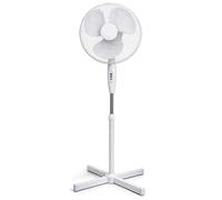 16 Inch White Pedestal Fan, Adjustable Height, 3 Speed Settings Powerful Electric Floor Fan for Cool Airflow, Lightweight Standing Fan for Home, Office, Bedroom & Living Room [Energy Class
