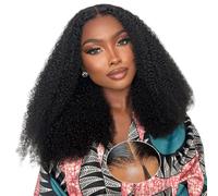 16 Inches 9x6 Kinky Curly Wig Women's Natural Brazilian 180% Density Human Hair Wig Afro Curly Glueless Deep Wave Glueless Wear and Go Wig Human Hair Pre Plucked Pre Cut