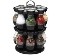 16 Jar Revolving Spice Carousel Rack Holder Stand With Carrying Handle Kitchen