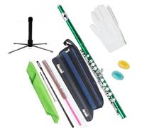 16-key Closed-hole C Tone Student Flute With Portable Backpack And Accessories Kit Flute for Beginner (Color : D)