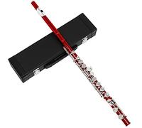16 Keys C Tone Flute with E Key with Music Case & Cleanning Set, Nickel Silver Key Cupronickel Tube Woodwind Instrument for Students Beginners