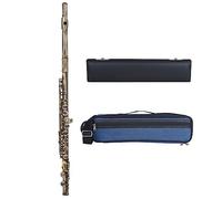 16 Keys Flute Closed Hole C Flute, For Beginner Kids, With Case, Tuning Rod And Cloth And Gloves (Color : Bronze)