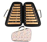 16 Keys Glockenspiel 16-Note Aluminum Plate Early Educational Musical Percussion Instrument with Case Mallets for Kids Music Sense Development (Aprico pink color)