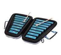 16 Keys Glockenspiel 16 Note Aluminum Plate Xylophone Early Educational Musical Percussion Instrument With Case Mallets (Color : Blue)