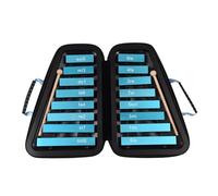16 Keys Glockenspiel 16 Note Aluminum Plate Xylophone Early Educational Musical Percussion Instrument With Case Mallets (Color : Blue)