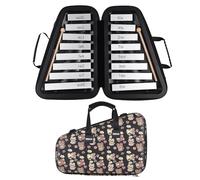 16 Keys Glockenspiel 16 Note Aluminum Plate Xylophone Educational Musical Percussion Instrument With Case Mallets (Color : Bk)