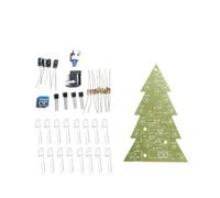 16 Lamp Christmas Tree Kit, DIY Soldering Project for Beginners, Festive Holiday Light Decoration with 7-Color LEDs, Compatible with 9V Battery Box, Green Plastic Model