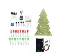 16 Lamp Christmas Tree Kit, DIY Soldering Project for Beginners, Festive Holiday Light Decoration with 7-Color LEDs, Compatible with 9V Battery Box, Green Plastic Model
