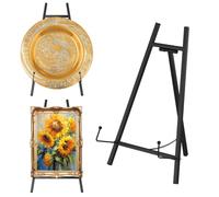 16" Large Metal Tabletop Easel Black Table Top Easel Picture Stand Mirror Table Top Easels for Display Photo Frame Heavy Duty Plate Art Display Stand for Sign Tabletop Wedding Frame Stands