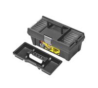 (16) Large Plastic Black Chest Lid Storage Toolbox