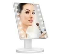 16 LED Lighted Touch Screen Makeup Mirror with 10x Magnifying Round Mirror - Bright Vanity Cosmetic Mirror for Dressing Table, Portable Beauty Mirror (4 AA Batteries Required, Not Included)