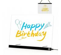 16" LED Note Board with 7 Color Light Desktop or Wall Mount by Vamotto | LED Note Board with Light, Glow Drawing Board for Kids & Adults, LED Message Board LED Writing Board for Home Office Decor
