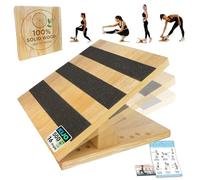 16-Level Adjustable Solid Wooden Slant Board for Squats - 550 lbs Heavy Duty Squat Wedge for Weightlifting & Ankle Mobility - Incline Board for Calf Raises & Leg Day Training